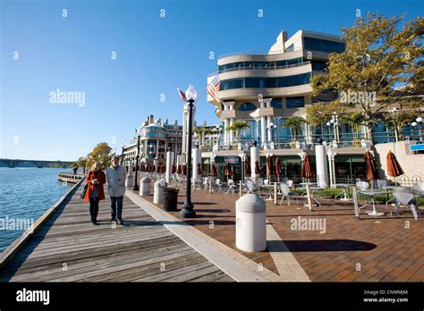 Waterfront Plaza At The Washington Harbour In Georgetown Stock Photo