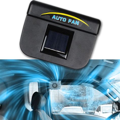 Black Auto Solar Powered Car Vent Window Fan For Vehicle Ventilator Air