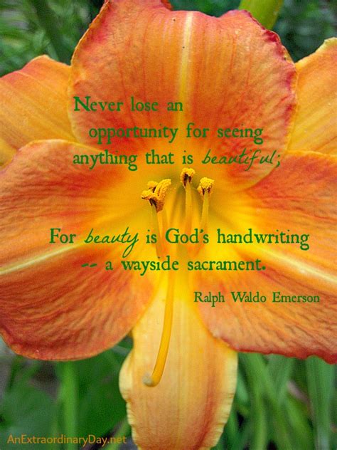 Beauty Is Gods Handwriting Emerson Quote The Week