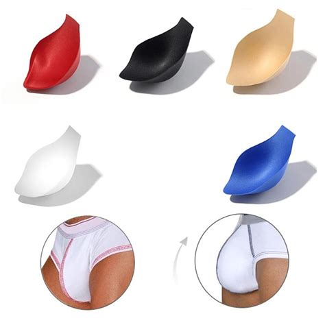 1pc men bulge enhancing underwear front cushion pad push up cup penis protection prevent shock