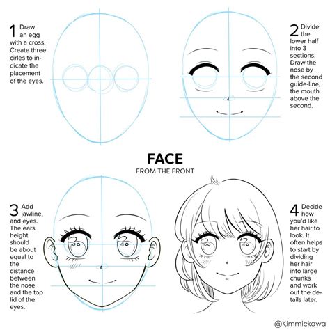 Tutorial On How To Draw A Manga Face Drawing A Female Face By