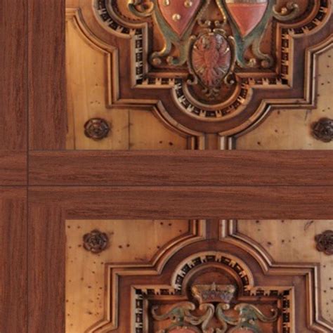 Carved wooden panels with a wooden ceiling. Old wood ceiling tiles panels texture seamless 04611