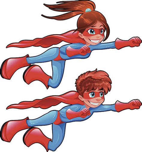 Superhero Woman Cartoon Emotion Faces Vector Illustration Illustrations