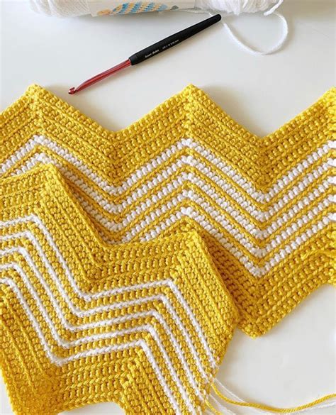 Crochet Gold Front Loop Chevron Blanket Daisy Farm Crafts Crochet