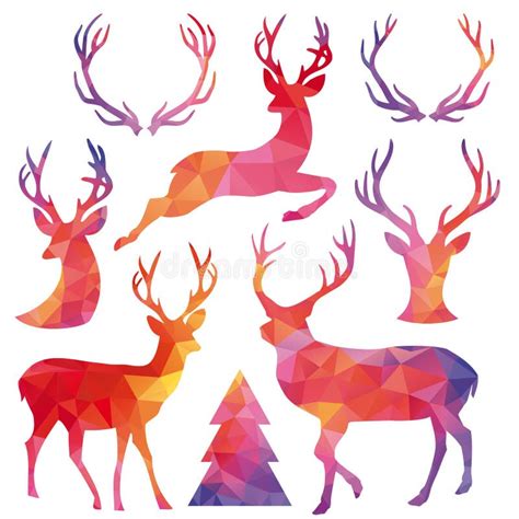Christmas Deer With Geometric Pattern Vector Stock Vector