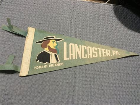 Lancaster Pa Land Of Amish Felt Pendant Vintage Souvenir Etsy