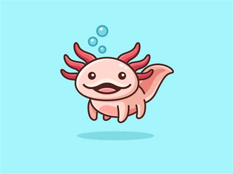 Axolotl Pet Logo Design Axolotl Cute Animal Design Illustration