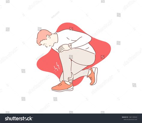 Man Injured On Ankle Hand Drawn Stock Vector Royalty Free 1361128343