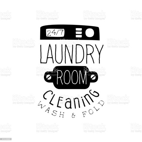 Black And White Sign For The Laundry Dry Cleaning Service Stock