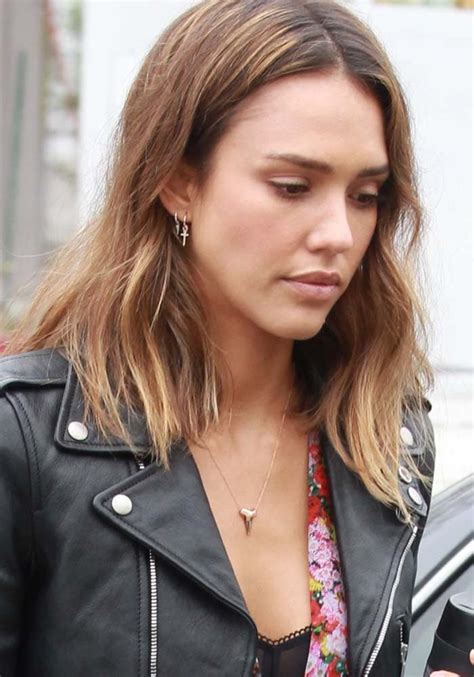 Jessica Alba With Wavy Hair In Studded Anine Bing Ankle Boots