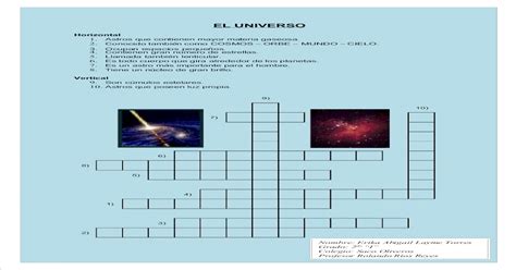 Crucigrama Universo Pdf Document
