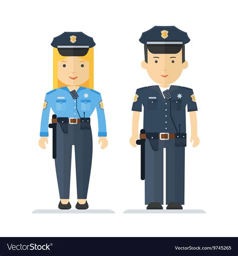 Profession Policeman And Woman Royalty Free Vector Image