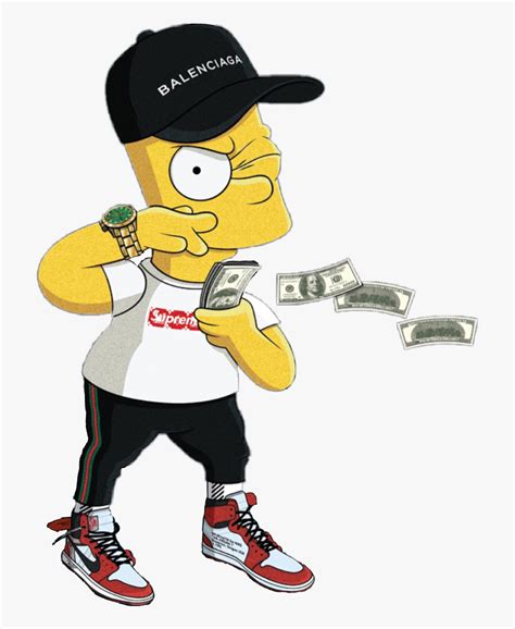 Bart Supreme Money Trap Rich Lifestyle Yeezy Bart Simpson Png Trap Free Transparent