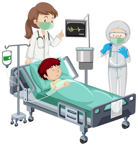 Niño Enfermo En Cama De Hospital 1008568 Vector En Vecteezy