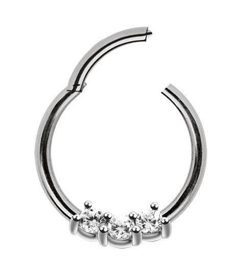 Piercing Ring Smooth Segment Clicker Mit Stein Mm