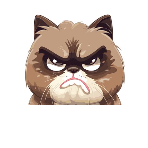Grumpy Cat Vector Sticker Clipart Grumpy Cat And Angry Face Cartoon On