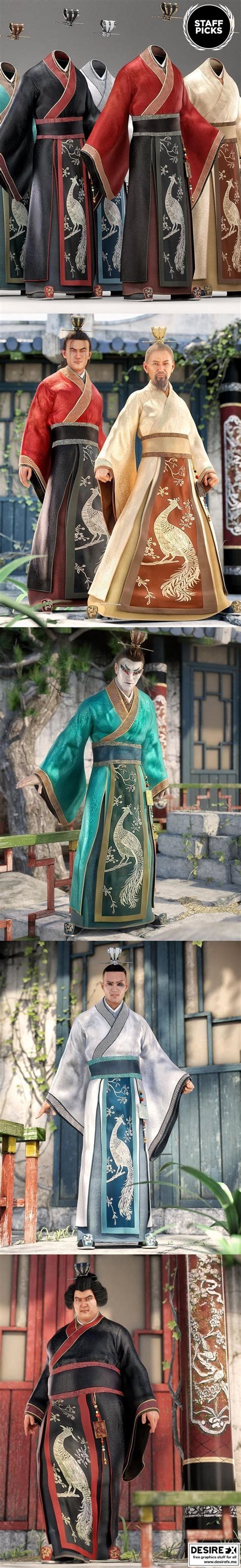 Desire Fx 3d Models Peacock Hanfu Outfit Textures