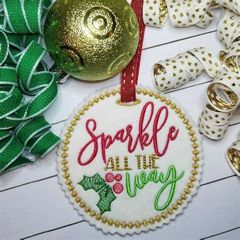 In The Hoop Christmas Embroidery Design Christmas Gift Tag Etsy