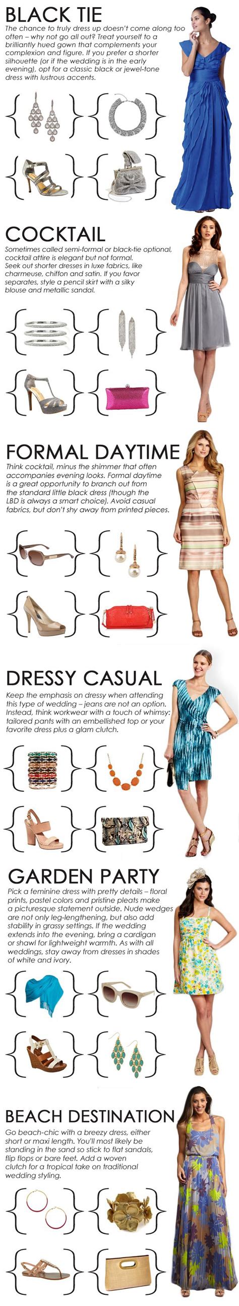 Wedding Decoding The Dress Code Fashion Style Chart Dress Code Wedding