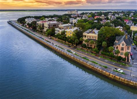 Charleston Sc Skyline During Sunset Stock Photo Image Of Cityscape