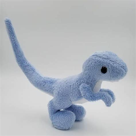 Ready To Ship Blue Raptor Dinosaur Plush Toy Sewing Stuffed Animals