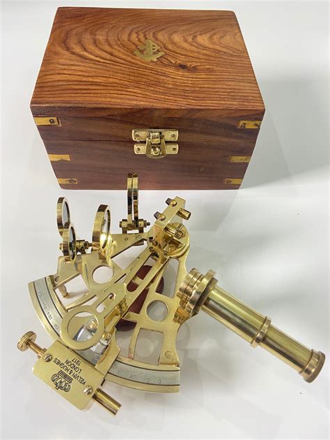 nautical brass sextant with wooden box navigational sextant real sextant vintage antique marine
