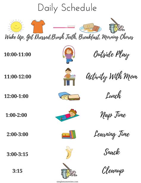 Daily Time Schedule For Kids