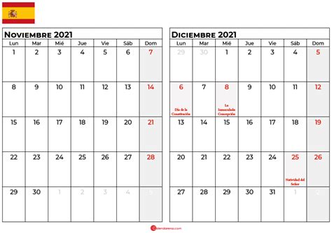 Decir Confinar Rayo Calendario Noviembre 2021 Con Festivos Maestro Orar