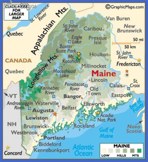 Maine Map Tourist Attractions