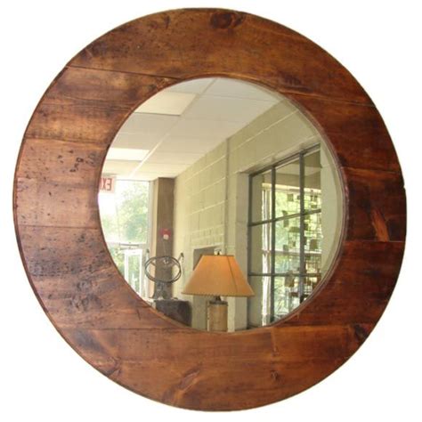 Large Round Barn Wood Mirror At 1stdibs Large Wooden Mirrors Round