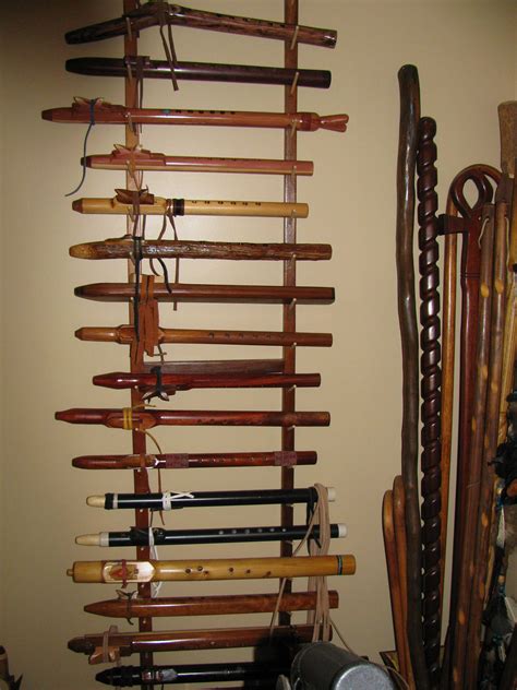 Rack 2 Of Flutes Native American Flute Wooden Flute