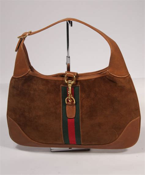 Gucci Large Brown Suede Hobo With Gold Hardware At 1stdibs