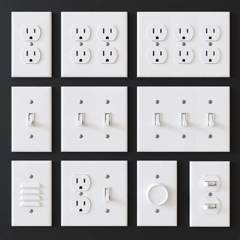 3d American Electrical Outlets Switches Turbosquid 1453144