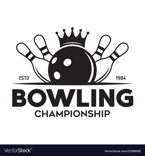 Vintage Monochrome Style Bowling Logo Icon Vector Image