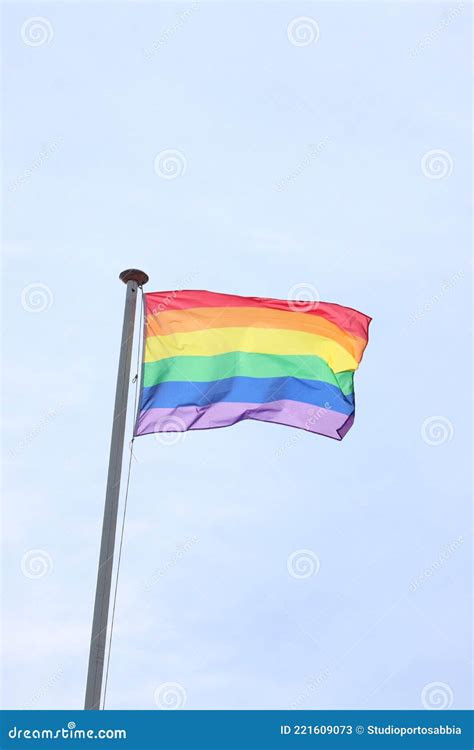 bandera arco iris del orgullo gay imagen de archivo imagen de lesbiana igualdad 221609073