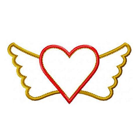 Big Dreams Embroidery Winged Heart Machine Embroidery Applique Design