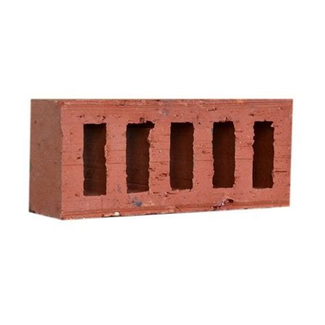 Red Natural Looking Finish Perforated Hollow Clay Bricks With Heat