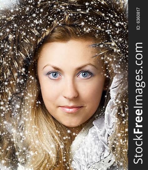 Beautiful Blonde Girl In Fur Hood Free Stock Images And Photos