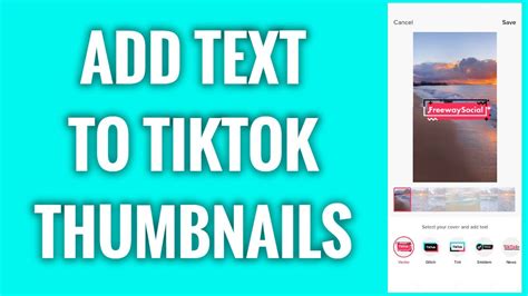 How To Add Text To Tiktok Thumbnails Youtube