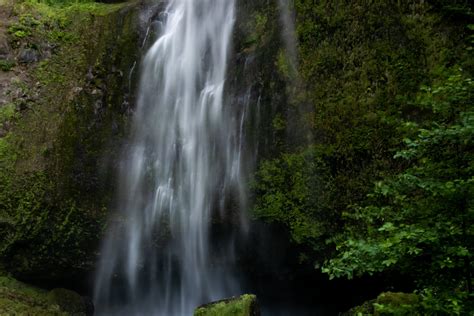 Free Stock Photo Of Small Misty Waterfall On Mossy Cliff