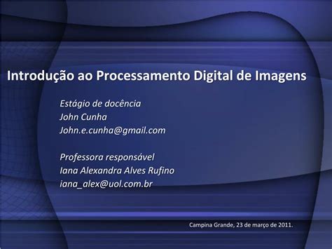 ppt introdução ao processamento digital de imagens powerpoint presentation id 5154092
