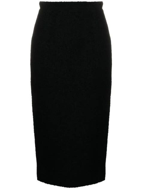 Alessandra Rich Textured Pencil Skirt Black Realry A Global Fashion Sites Aggregator