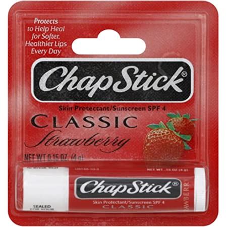 Amazon Com Chapstick Lip Balm Classic Strawberry 3 Pack Beauty