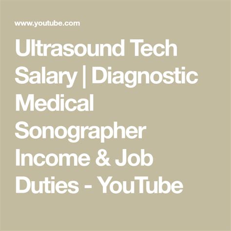 Ultrasound Tech Salary Diagnostic Medical Sonographer Income And Job