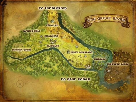 Lotro Map Of The Great River Lord Of The Rings Online Pinterest