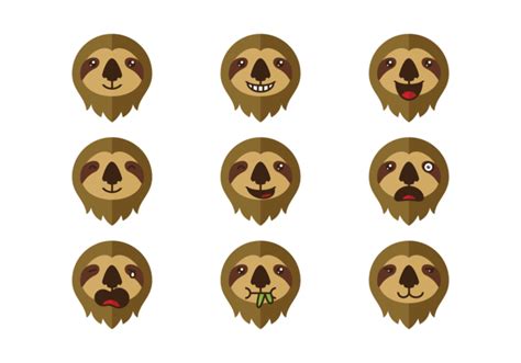 Sloth Emotions Expression Vector 126428 Vector Art At Vecteezy