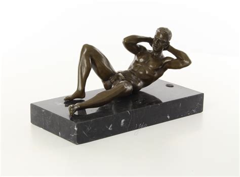 An Erotic Bronze Sculpture Of A Reclining Male Nude YourBronze Com