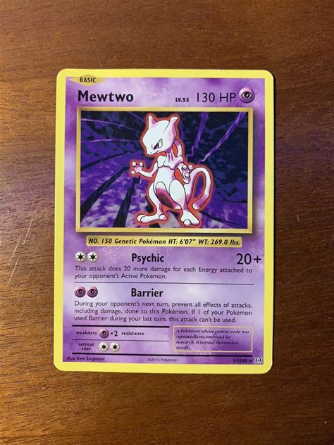 Basic Mewtwo 130hp 51108 Pokemon Card 2016 Ebay