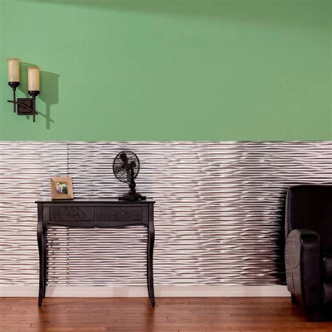 Fasade Dunes Horizontal 96 In X 48 In Decorative Wall Panel In Argent