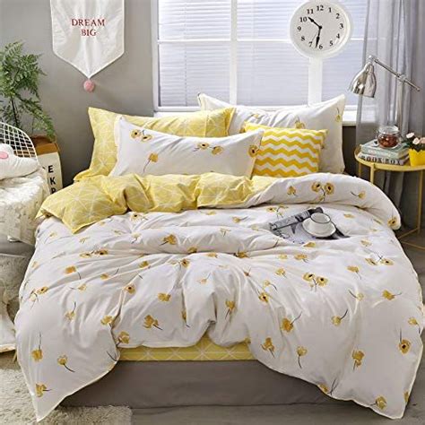 Yellow Flower Bedding Luxury Floral Duvet Cover Set Lucky Clover And